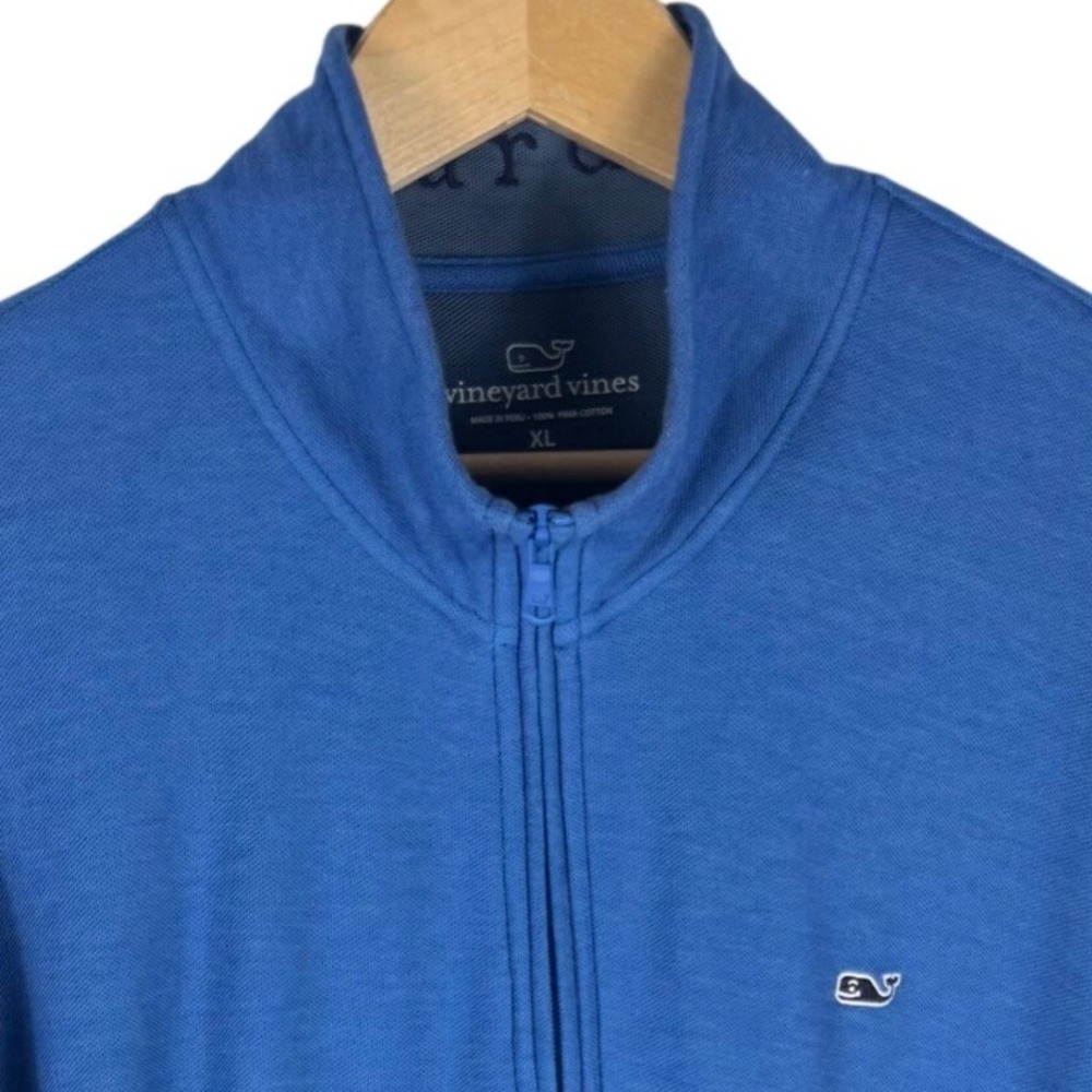 Vineyard Vines Pima Cotton Quarter Zip Pullover Sweater Mens XL Royal Blue